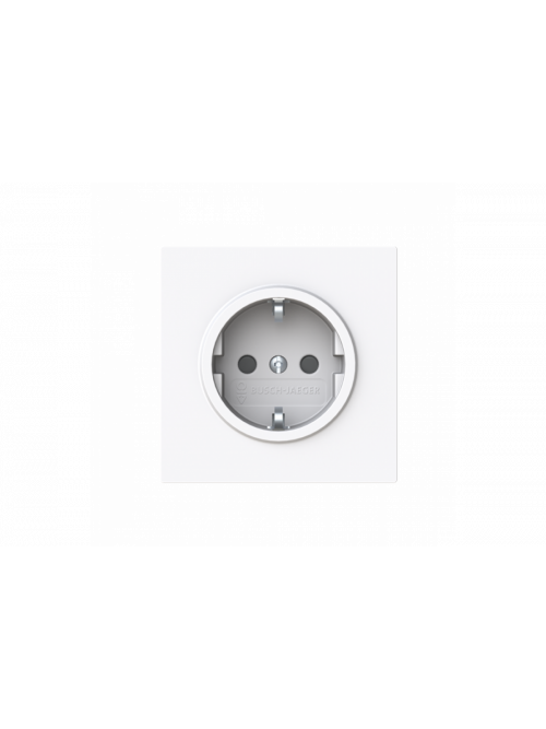 Socket insert Without imprint Safety Shutter Protective contact (SCHUKO) studio white  - Busch-art linear