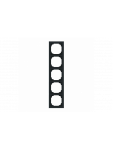 Cover frame with decor ring 5gang black matt / chrome - Busch-art linear