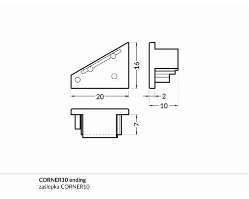 Element capat profil LED Corner10 -set 2buc