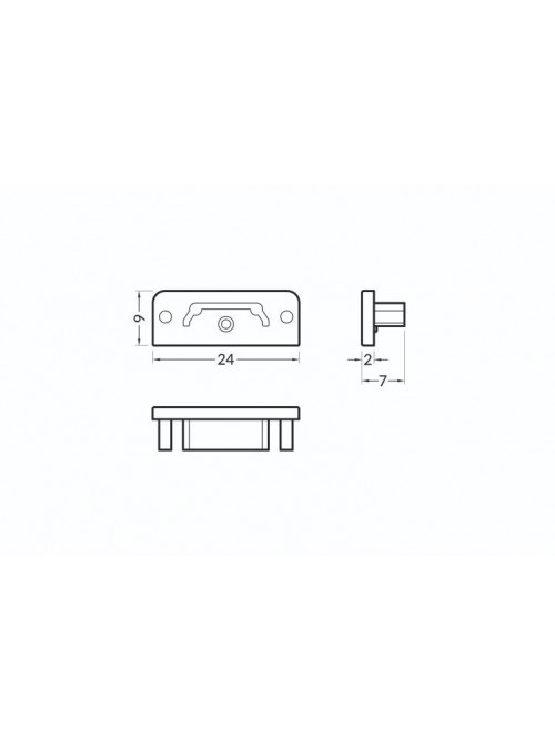 Element capăt profil LED Surface14 -set 2buc