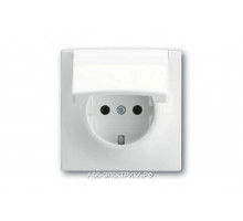 Розетка с/з с крышкой, цвет Белый, ABB Impuls