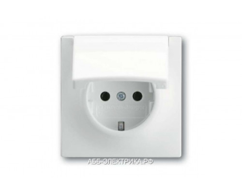 Розетка с/з с крышкой, цвет Белый, ABB Impuls