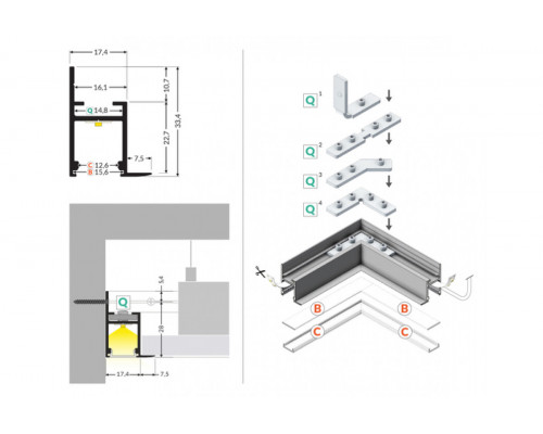 profil LED FRAME14 BC/Q 1000 biały mal. /op