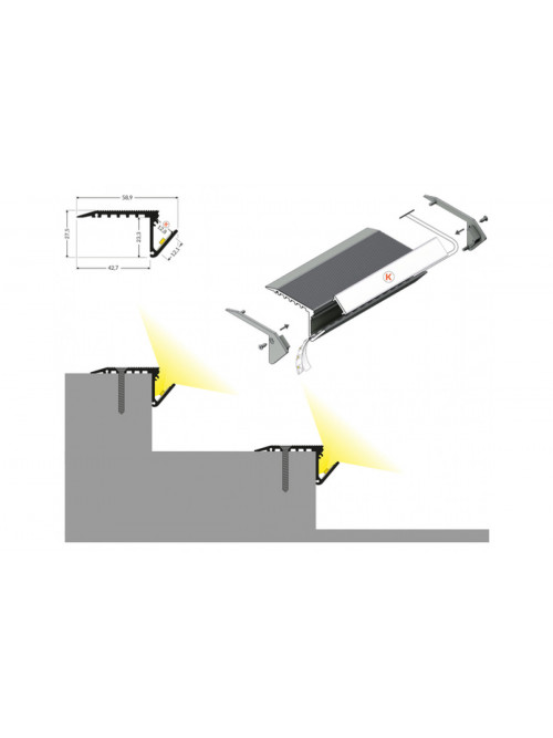 profil LED UP-BOLD12 K 1000 czarny mal. /op