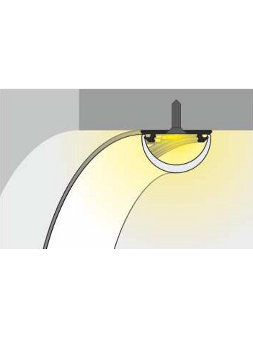 Profil LED aparent ARC 12, alb, lungime 2m