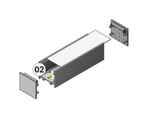 Profil LED aparent VARIO 30-02, aluminiu anodizat, lungime 2m