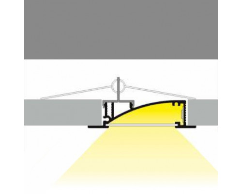 Profil LED încastrat FLAT 8, aluminiu anodizat, lungime 2m