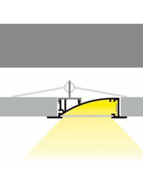 Profil LED încastrat FLAT 8, aluminiu anodizat, lungime 2m
