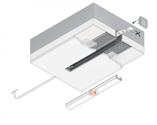 Profil LED încastrat HIDE10, aluminiu anodizat, lungime 2m