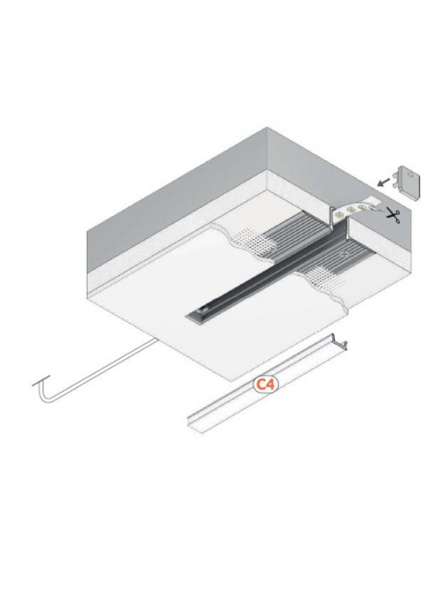 Profil LED încastrat HIDE10, aluminiu anodizat, lungime 2m