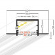 Profil LED încastrat VARIO 30-05, aluminiu neanodizat, lungime 2m