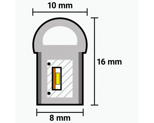 LED neon PROLUM™ 8x16, IP68, 12V, Seria „LF”, Albastru, PRO