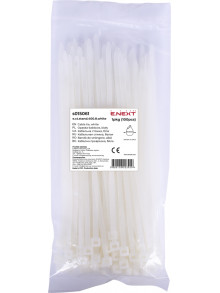 Кабельная стяжка e.ct.stand.400.8.white (100шт), белая