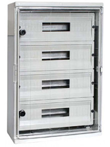 Шкаф ударопрочный из АБС-пластика e.plbox.400.600.200.60m.tr, 400х600х200мм, IP65 с прозрачными дверцами и панелью под 60 модулей