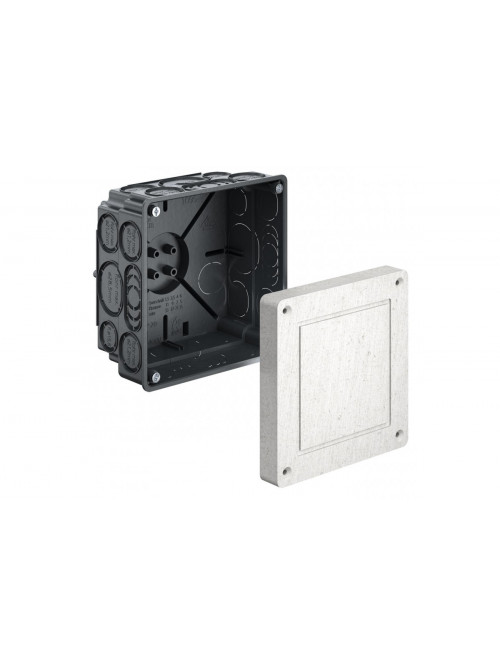 Universal installation housing with mineral fibreboard, 107 x 107 x 72 mm
