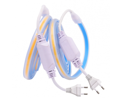 Banda LED PROLUM™ 220V; BUFNIŢĂ; 280 LED; IP68; 12 MM; Seria „S”, alb cald (2800-3200K)