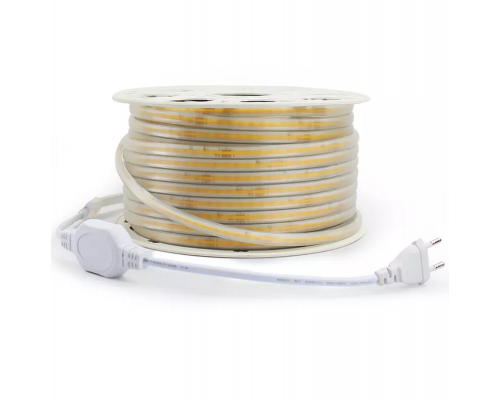 Banda LED PROLUM™ 220V; BUFNIŢĂ; 280 LED; IP68; 12 MM; Seria „S”, alb cald (2800-3200K)