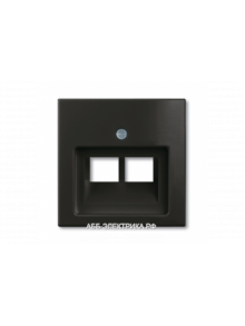 Компьютерная двойная розетка кат.5е, цвет Шато(черный), ABB Basic 55