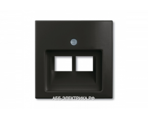 Компьютерная двойная розетка кат.5е, цвет Шато(черный), ABB Basic 55
