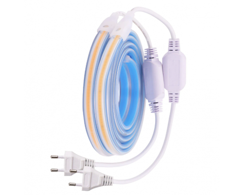 Banda LED PROLUM™ 220V; BUFNIŢĂ; 280 LED; IP68; 12 MM; Seria „S”, alb cald (2800-3200K)