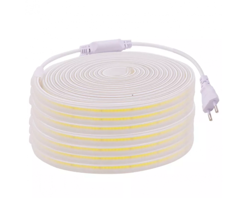 Banda LED PROLUM™ 220V; BUFNIŢĂ; 280 LED; IP68; 12 MM; Seria „S”, alb cald (2800-3200K)
