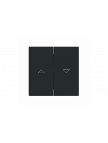 Busch-Jaeger – 1785 JA-45M Wippe mit Aufdruck Symbol "Pfeile" für Jalousie,  zweiteilige Wippe schwarz matt - Busch-art linear®