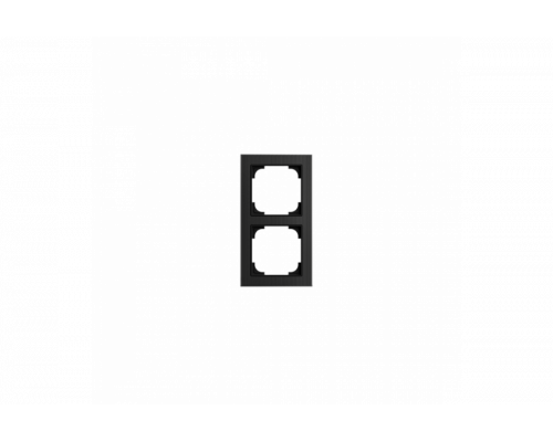 Cover Frame 2gang glass black - Busch-art linear