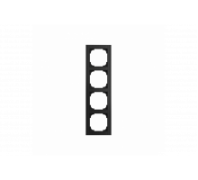 Cover Frame 4gang glass black - Busch-art linear