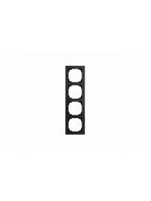Cover Frame 4gang glass black - Busch-art linear