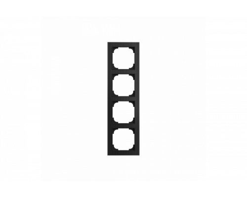 Cover Frame 4gang glass black - Busch-art linear