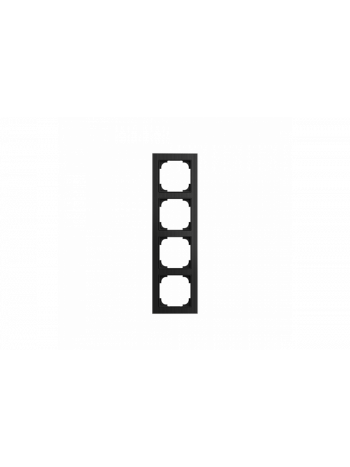 Cover Frame 4gang glass black - Busch-art linear