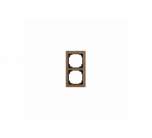 Cover frame 2gang wood walnut - Busch-art linear