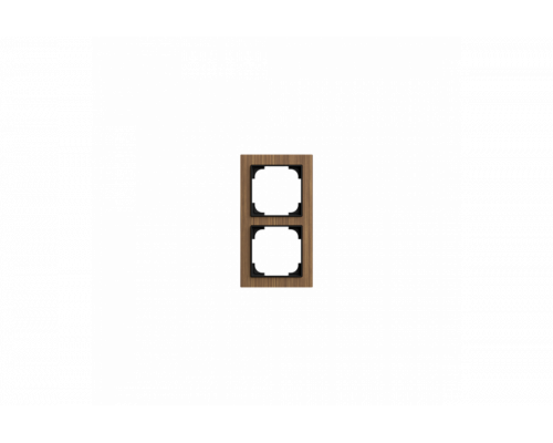 Cover frame 2gang wood walnut - Busch-art linear