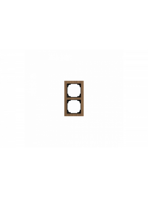 Cover frame 2gang wood walnut - Busch-art linear