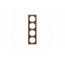 Cover frame 4gang wood walnut - Busch-art linear