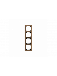Cover frame 4gang wood walnut - Busch-art linear