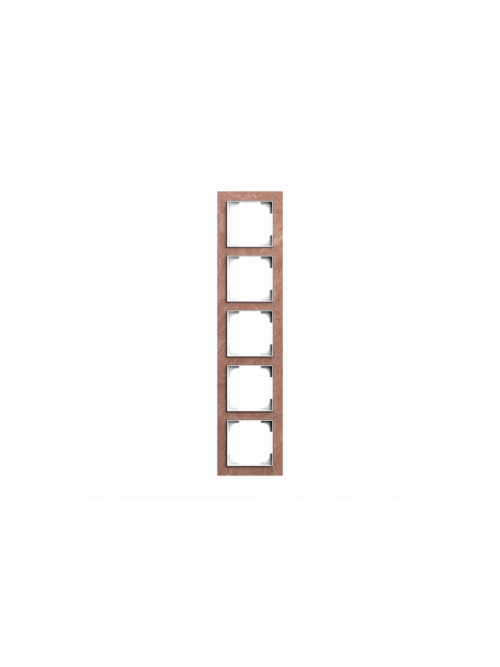 Cover Frame 5gang slate terra rosso - Busch-art linear