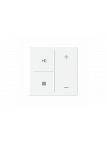Busch-Jaeger – LFMW/A.4.63.11-884 Cover plate with legend with Symbols "music control" studio white matt - 63x63