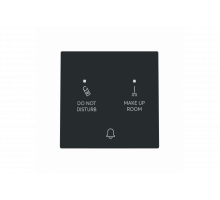 Busch-Jaeger – 2029 UC-45M Klingeltaster DND/MUR 230 V Symbol "Klingel" / DO NOT DISTURB, MAKE UP ROOM Einzeltaster 1-polig, mit LED 1 Schließer schwarz matt - Busch-art linear®