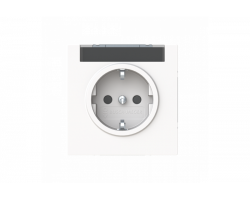Socket insert Without imprint Safety Shutter Protective contact (SCHUKO) studio white matt  - Busch-art linear
