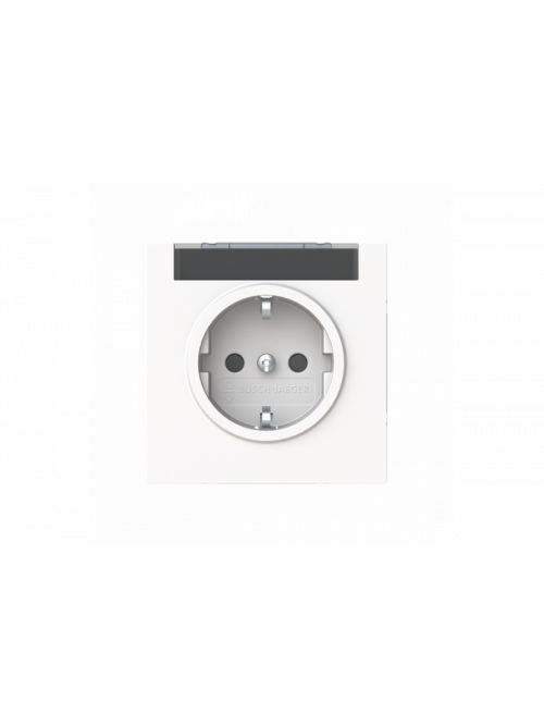 Socket insert Without imprint Safety Shutter Protective contact (SCHUKO) studio white matt  - Busch-art linear