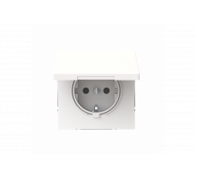 Socket insert Without imprint Safety Shutter with Hinged Lid studio white matt  - Busch-art linear