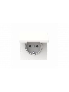 Socket insert Without imprint Safety Shutter with Hinged Lid studio white matt  - Busch-art linear