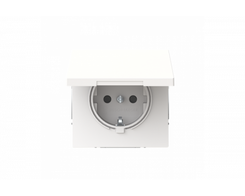 Socket insert Without imprint Safety Shutter with Hinged Lid studio white matt  - Busch-art linear