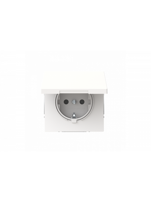Socket insert Without imprint Safety Shutter with Hinged Lid studio white matt  - Busch-art linear