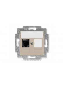 Розетка информационная ABB Levit RJ45 категория 6 и заглушка кофе макиато