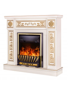 Каминокомплект Versailles gold & Meridian, 1020x1100x300 мм, 2000W, Термостат, 5 режимов интенсивности пламени, Таймер