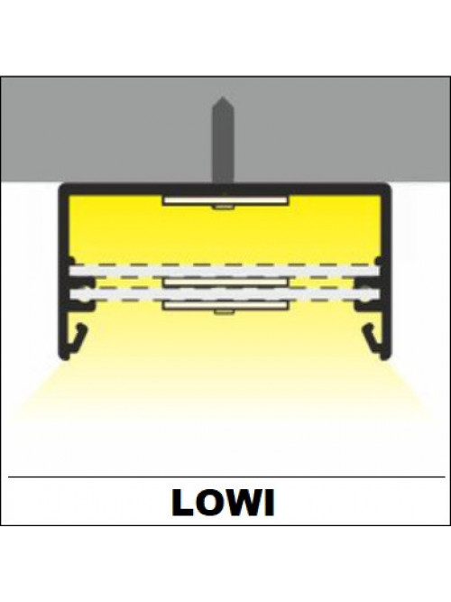 Profil LED aparent LOWI C10, aluminiu anodizat, lungime 2m