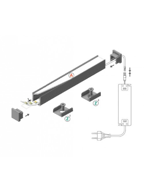 Profil LED aparent SMART 10, aluminiu anodizat, lungime 2m