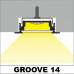 Profil LED încastrat GROOVE14, negru, lungime 2m